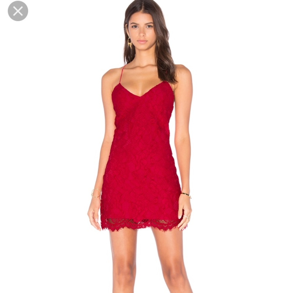 X by NBD red floral dress